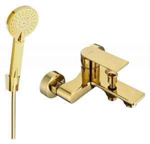 Mexen Royo R40 fürdőkád csaptelep zuhanykészlettel, arany - 7223R40-50