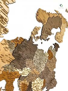 3D Fa Puzzle Európa Térkép - Fali Dekoráció 110x105