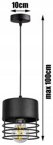 Glimex Carol állítható függőlámpa fekete 1x E27 + ajándék LED izzó