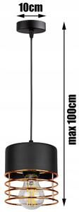Glimex Carol fekete réz/króm állítható függőlámpa 1x E27 + ajándék LED izzó