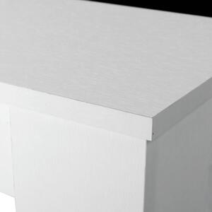Modern Fehér Étkezőasztal Fekete Dekocsíkkal. Méret: 138x80x75 cm. Raktárról