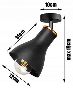Glimex HORN állítható mennyezeti lámpa fekete 1x E27 + ajándék LED izzó