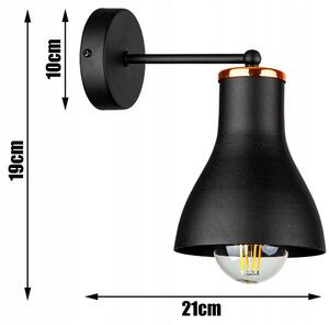 Glimex HORN fekete fali lámpa 1x E27 + ajándék LED izzó