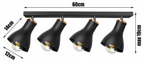 Glimex HORN állítható mennyezeti lámpa fekete 4x E27 + ajándék LED izzó