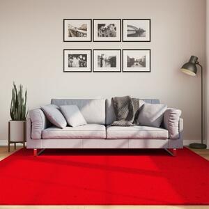 HUARTE piros rövid szálú puha és mosható szőnyeg 200 x 200 cm