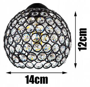 Crystal Ball mennyezeti lámpa fekete 2x E27 + ajándék LED izzó
