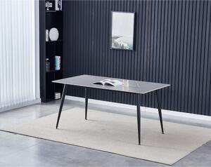 Szürke Márványhatású Modern Étkezőasztal, Szinterezett Kő Asztallap. Méret: 160x90x76 cm
