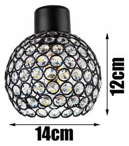 Crystal Ball állítható függőlámpa fekete 6x E27 + ajándék LED izzó