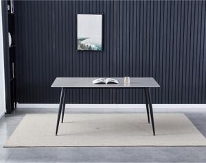 Szürke Márványhatású Modern Étkezőasztal, Szinterezett Kő Asztallap. Méret: 160x90x76 cm