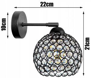 Crystal Ball fali lámpa fekete 1x E27 + ajándék LED izzó
