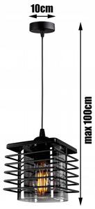 Glimex Laurie állítható függőlámpa fekete / füst 1x E27 + ajándék LED izzók