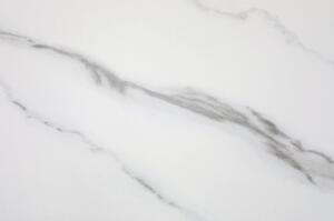 Fehér Márványhatású Kerámia Dohányzóasztal Szürke Fém Lábbal. Méret: 120x60cm. AHG-284