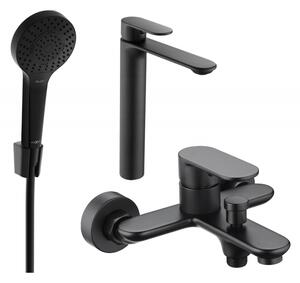 Mexen Milo R05 fürdőkád szett, fekete - 71313R05-70