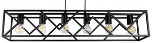 Glimex CAGE állítható függőlámpa fekete 6x E27 + ajándék LED izzó