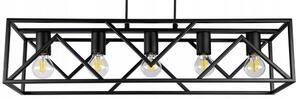 Glimex CAGE állítható függőlámpa fekete 5x E27 + ajándék LED izzó