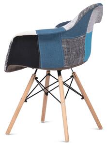 Jídelní židle, potah látka patchwork, dřevěné nohy, masiv přírodní buk