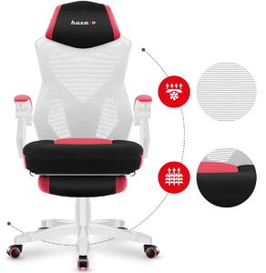 Huzaro Combat 3.0 Gamer szék lábtartóval #fehér-rózsaszín