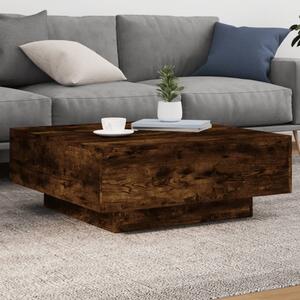 Füstös tölgy színű dohányzóasztal LED-lámpákkal 80 x 8 0x 31 cm