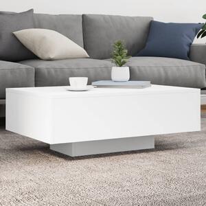 Fehér dohányzóasztal LED-lámpákkal 85 x 55 x 31 cm