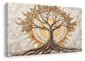 Kép – Arany életfa mozaikban (90x60 cm)