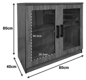 Vitrines cipősszekrény, Sapato, natúr, 80x40x80 cm