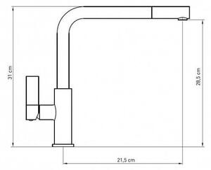 Gránit mosogatótálca NERO Monza + kihúzható Linea csaptelep + dugókiemelő (fekete)