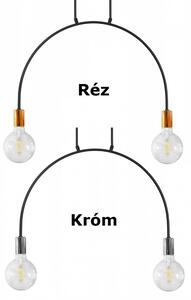 Glimex Louis függőlámpa réz/króm 2x E27 + ajándék LED izzók