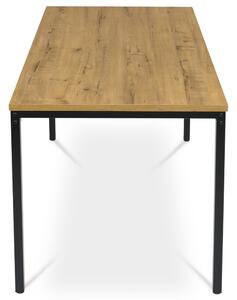 Vadtölgy Színű Étkezőasztal 120x70 cm. MDF Asztallap, Fém Lábak AT-631