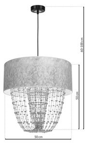 Milagro ALMERIA ezüst függőlámpa (MLP6437) 1xE27 + ajándék LED izzó