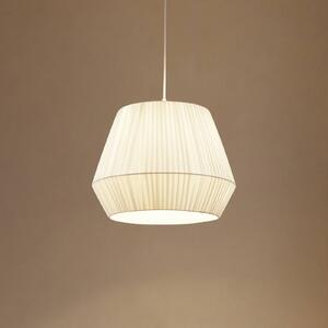 Lindby lógó világítás Vitore, Ø 40 cm, textil, fehér, dimmelhető, Fehér / opál, Nappali / Étkező, Textil / szövet / selyem, Skandináv