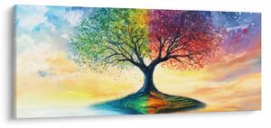 Kép – Évszakok festett fája (120x50 cm)