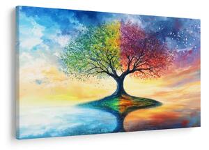Kép – Évszakok festett fája (90x60 cm)