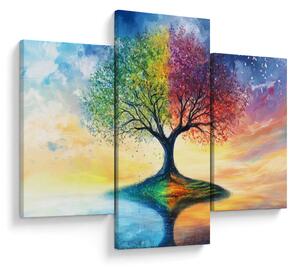 Kép – Évszakok festett fája (90x60 cm)