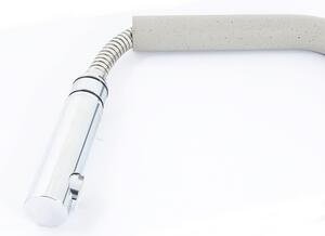 Gránit mosogatótálca NERO Verso + kihúzható zuhanyfejes Linea csaptelep + dugókiemelő (szürke)