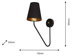 Milagro VICTORIA fekete fali lámpa (MLP4911) 1xE27 + ajándék LED izzó