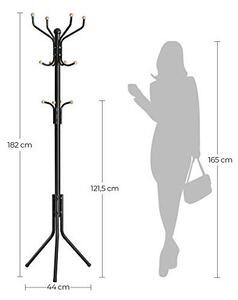 Fa formájú fogas, Songmics, fém, fekete, 182 cm