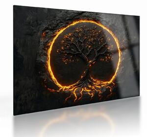 Üveg kép – Életfa lávában II. (70x50 cm)