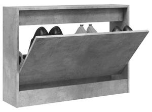 Betonszürke szerelt fa cipőszekrény 80 x 21 x 57 cm