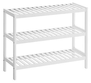 Cipőtároló, bambusz, Songmics, LBS13W, fehér, 70 x 26 x 55 cm