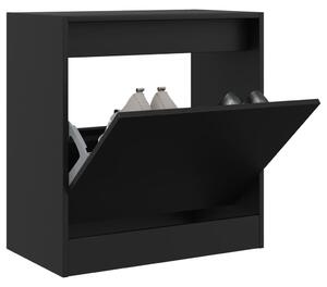Fekete szerelt fa cipőszekrény 60 x 34 x 63,5 cm