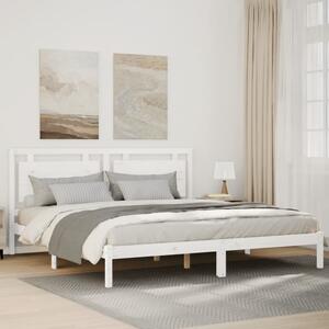 Fehér tömör fa extra hosszú ágykeret matrac nélkül 180 x 210 cm