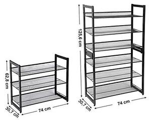 Cipőtároló, Songmics, LMR03B, 12 párnak, fém, 62 x 30 x 74 cm