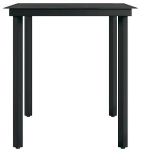 VidaXL fekete acél és üveg kerti étkezőasztal 140 x 70 x 74 cm