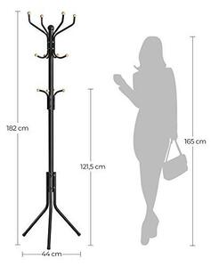 Fa formájú fogas, Songmics, fém, fekete, 182 cm