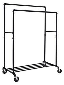 Gurulós ruhaállvány 2 sines, Songmics, 110 kg, HSR60B, fekete