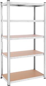 Polc 5 szintes, Songmics, 50 x 100 x 200 cm, ezüst, GLR050E01