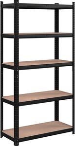 Polc 5 szintes, Songmics, 180 x 90 x 40 cm, fekete, GLR040B01