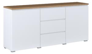 Komód Baletu 106, Laminált forgácslap, 68x150x35cm, Fehér, Tölgy