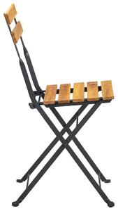 VidaXL 2 db összecsukható acél és tömör akácfa kerti szék