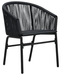 VidaXL 2 db fekete PE rattan kerti szék